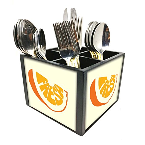 Nutcase Designer Cutlery Stand Holder Silverware Caddy-Spoons Forks Knives Organizer for Dining Table & kitchen -W-5.75"x H -4.25"x L-5.5"-SPOONS NOT INCLUDED - Fresh Lime