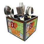 Nutcase Designer Cutlery Stand Holder Silverware Caddy-Spoons Forks Knives Organizer for Dining Table & kitchen W-5.75"x H -4.25"x L-5.5" - Explore