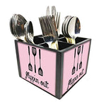 Nutcase Designer Cutlery Stand Holder Silverware Caddy-Spoons Forks Knives Organizer for Dining Table & kitchen W-5.75"x H -4.25"x L-5.5" - Flippin Out