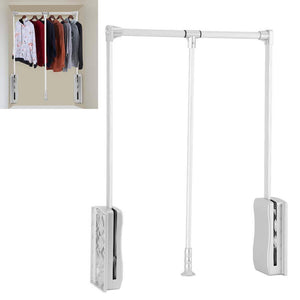 Best gototop wardrobe hanger aluminum closet storage organizer clothes hanger adjustable pull down closet rod wardrobe lift organizer 600 830mm