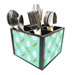 Nutcase Designer Cutlery Stand Holder Silverware Caddy-Spoons Forks Knives Organizer for Dining Table & kitchen W-5.75"x H -4.25"x L-5.5" - Rabit And Carrot