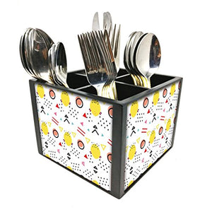 Nutcase Designer Cutlery Stand Holder Silverware Caddy-Spoons Forks Knives Organizer for Dining Table & kitchen W-5.75"x H -4.25"x L-5.5" - Cute Mix