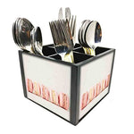 Nutcase Designer Cutlery Stand Holder Silverware Caddy-Spoons Forks Knives Organizer for Dining Table & kitchen W-5.75"x H -4.25"x L-5.5" - Burger Eveywhere