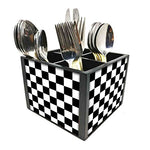 Nutcase Designer Cutlery Stand Holder Silverware Caddy-Spoons Forks Knives Organizer for Dining Table & kitchen W-5.75"x H -4.25"x L-5.5" - Chess Box
