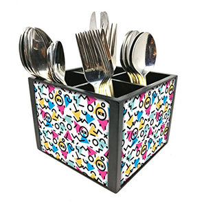 Nutcase Designer Cutlery Stand Holder Silverware Caddy-Spoons Forks Knives Organizer for Dining Table & kitchen W-5.75"x H -4.25"x L-5.5" - Jumble