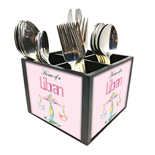 Nutcase Designer Cutlery Stand Holder Silverware Caddy-Spoons Forks Knives Organizer for Dining Table & kitchen W-5.75"x H -4.25"x L-5.5" - Libran