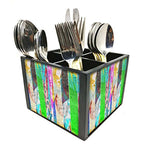 Nutcase Designer Cutlery Stand Holder Silverware Caddy-Spoons Forks Knives Organizer for Dining Table & kitchen -W-5.75"x H -4.25"x L-5.5"-SPOONS NOT INCLUDED - Mix Colors