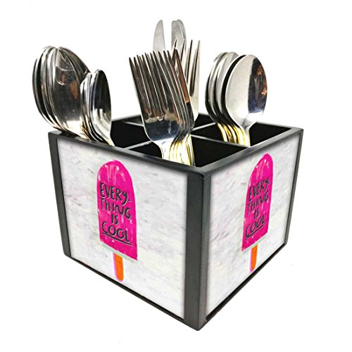 Nutcase Designer Cutlery Stand Holder Silverware Caddy-Spoons Forks Knives Organizer for Dining Table & kitchen -W-5.75"x H -4.25"x L-5.5"-SPOONS NOT INCLUDED - Everything Is Cool