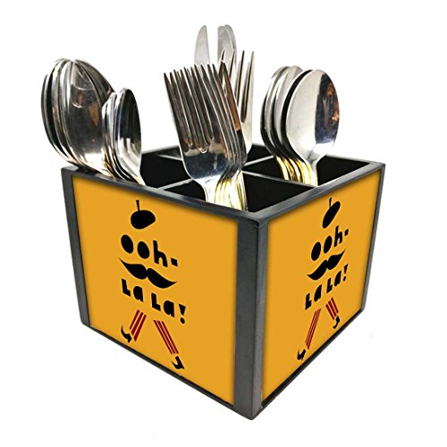 Nutcase Designer Cutlery Stand Holder Silverware Caddy-Spoons Forks Knives Organizer for Dining Table & kitchen W-5.75"x H -4.25"x L-5.5" - Ooh La La
