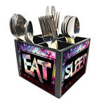 Nutcase Designer Cutlery Stand Holder Silverware Caddy-Spoons Forks Knives Organizer for Dining Table & kitchen W-5.75"x H -4.25"x L-5.5" - Eat Sleep