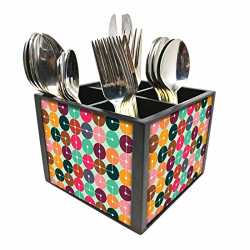 Nutcase Designer Cutlery Stand Holder Silverware Caddy-Spoons Forks Knives Organizer for Dining Table & kitchen W-5.75"x H -4.25"x L-5.5" - Map Codes