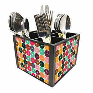 Nutcase Designer Cutlery Stand Holder Silverware Caddy-Spoons Forks Knives Organizer for Dining Table & kitchen W-5.75"x H -4.25"x L-5.5" - Map Codes
