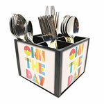 Nutcase Designer Cutlery Stand Holder Silverware Caddy-Spoons Forks Knives Organizer for Dining Table & kitchen W-5.75"x H -4.25"x L-5.5" - Own The Day