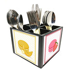 Nutcase Designer Cutlery Stand Holder Silverware Caddy-Spoons Forks Knives Organizer for Dining Table & kitchen W-5.75"x H -4.25"x L-5.5" -Fruit