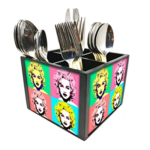 Nutcase Designer Cutlery Stand Holder Silverware Caddy-Spoons Forks Knives Organizer for Dining Table & kitchen W-5.75"x H -4.25"x L-5.5" - Marilyn