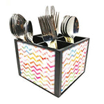 Nutcase Designer Cutlery Stand Holder Silverware Caddy-Spoons Forks Knives Organizer for Dining Table & kitchen -W-5.75"x H -4.25"x L-5.5"-SPOONS NOT INCLUDED - Marble Waves