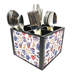 Nutcase Designer Cutlery Stand Holder Silverware Caddy-Spoons Forks Knives Organizer for Dining Table & kitchen W-5.75"x H -4.25"x L-5.5" - Cup