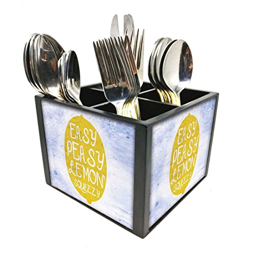 Nutcase Designer Cutlery Stand Holder Silverware Caddy-Spoons Forks Knives Organizer for Dining Table & kitchen -W-5.75"x H -4.25"x L-5.5"-SPOONS NOT INCLUDED - Easy Peasy