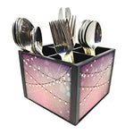 Nutcase Designer Cutlery Stand Holder Silverware Caddy-Spoons Forks Knives Organizer for Dining Table & kitchen W-5.75"x H -4.25"x L-5.5" - Lightning