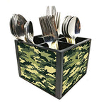 Nutcase Designer Cutlery Stand Holder Silverware Caddy-Spoons Forks Knives Organizer for Dining Table & kitchen -W-5.75"x H -4.25"x L-5.5"-SPOONS NOT INCLUDED - 8 Bit Camo