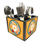 Nutcase Designer Cutlery Stand Holder Silverware Caddy-Spoons Forks Knives Organizer for Dining Table & kitchen W-5.75"x H -4.25"x L-5.5" - BreakFast Time Yellow