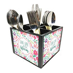 Nutcase Designer Cutlery Stand Holder Silverware Caddy-Spoons Forks Knives Organizer for Dining Table & kitchen W-5.75"x H -4.25"x L-5.5" - Live Life In Full Bloom