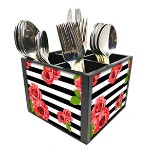 Nutcase Designer Cutlery Stand Holder Silverware Caddy-Spoons Forks Knives Organizer for Dining Table & kitchen W-5.75"x H -4.25"x L-5.5"