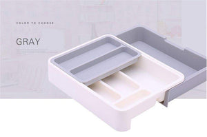 Discover the stock show expandable stackable movable adjustable plastic cutlery tray kitchen utensil drawer organizer tableware holder silverware storegrey