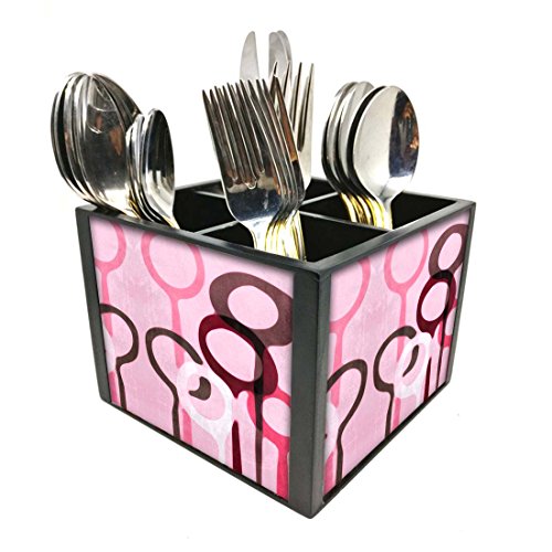 Nutcase Designer Cutlery Stand Holder Silverware Caddy-Spoons Forks Knives Organizer for Dining Table & kitchen -W-5.75"x H -4.25"x L-5.5"-SPOONS NOT INCLUDED - 8 Sign