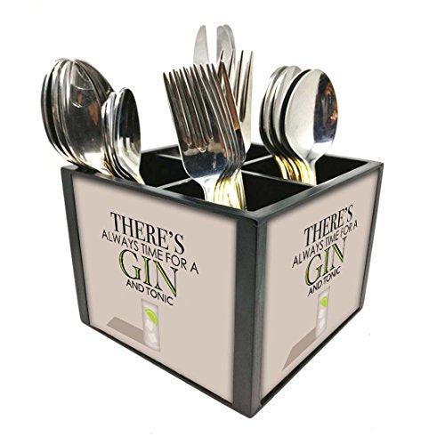 Nutcase Designer Cutlery Stand Holder Silverware Caddy-Spoons Forks Knives Organizer for Dining Table & kitchen -W-5.75"x H -4.25"x L-5.5"-SPOONS NOT INCLUDED - Gin And Tonic