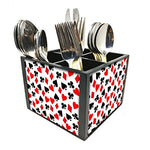 Nutcase Designer Cutlery Stand Holder Silverware Caddy-Spoons Forks Knives Organizer for Dining Table & kitchen -W-5.75"x H -4.25"x L-5.5"-SPOONS NOT INCLUDED - Playing Cards