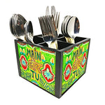 Nutcase Designer Cutlery Stand Holder Silverware Caddy-Spoons Forks Knives Organizer for Dining Table & kitchen -W-5.75"x H -4.25"x L-5.5"-SPOONS NOT INCLUDED - Main Aur Tu