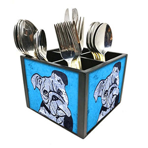 Nutcase Designer Cutlery Stand Holder Silverware Caddy-Spoons Forks Knives Organizer for Dining Table & kitchen -W-5.75"x H -4.25"x L-5.5"-SPOONS NOT INCLUDED - Lap Dog