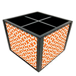Nutcase Designer Cutlery Stand Holder Silverware Caddy-Spoons Forks Knives Organizer for Dining Table & kitchen W-5.75"x H -4.25"x L-5.5" - Orange Flowers Design