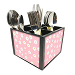 Nutcase Designer Cutlery Stand Holder Silverware Caddy-Spoons Forks Knives Organizer for Dining Table & kitchen -W-5.75"x H -4.25"x L-5.5"-SPOONS NOT INCLUDED - Pastel Fresh Flowers