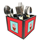Nutcase Designer Cutlery Stand Holder Silverware Caddy-Spoons Forks Knives Organizer for Dining Table & kitchen W-5.75"x H -4.25"x L-5.5" - IceCream