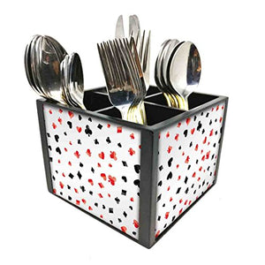 Nutcase Designer Cutlery Stand Holder Silverware Caddy-Spoons Forks Knives Organizer for Dining Table & kitchen W-5.75"x H -4.25"x L-5.5" - Ace And Heart