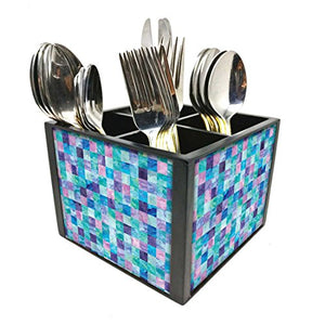 Nutcase Designer Cutlery Stand Holder Silverware Caddy-Spoons Forks Knives Organizer for Dining Table & kitchen -W-5.75"x H -4.25"x L-5.5"-SPOONS NOT INCLUDED - Box Marbles