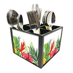 Nutcase Designer Cutlery Stand Holder Silverware Caddy-Spoons Forks Knives Organizer for Dining Table & kitchen W-5.75"x H -4.25"x L-5.5" - Leaves