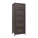 Buy crestlive products vertical dresser storage tower sturdy steel frame wood top easy pull fabric bins wood handles organizer unit for bedroom hallway entryway closets 5 drawers brown