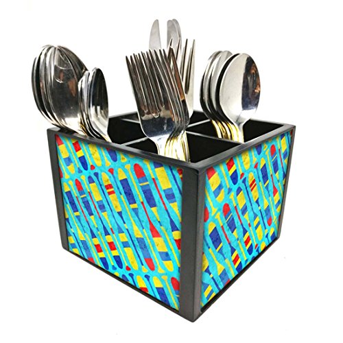 Nutcase Designer Cutlery Stand Holder Silverware Caddy-Spoons Forks Knives Organizer for Dining Table & kitchen -W-5.75"x H -4.25"x L-5.5"-SPOONS NOT INCLUDED - Paddle