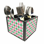 Nutcase Designer Cutlery Stand Holder Silverware Caddy-Spoons Forks Knives Organizer for Dining Table & kitchen W-5.75"x H -4.25"x L-5.5" - Flowers