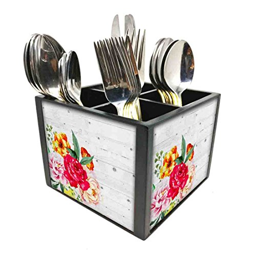 Nutcase Designer Cutlery Stand Holder Silverware Caddy-Spoons Forks Knives Organizer for Dining Table & kitchen W-5.75"x H -4.25"x L-5.5"