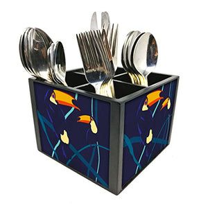 Nutcase Designer Cutlery Stand Holder Silverware Caddy-Spoons Forks Knives Organizer for Dining Table & kitchen W-5.75"x H -4.25"x L-5.5" - 2 Can