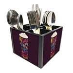 Nutcase Designer Cutlery Stand Holder Silverware Caddy-Spoons Forks Knives Organizer for Dining Table & kitchen W-5.75"x H -4.25"x L-5.5" - A Glass Of Beer