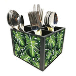 Nutcase Designer Cutlery Stand Holder Silverware Caddy-Spoons Forks Knives Organizer for Dining Table & kitchen W-5.75"x H -4.25"x L-5.5" - Monstera Plants