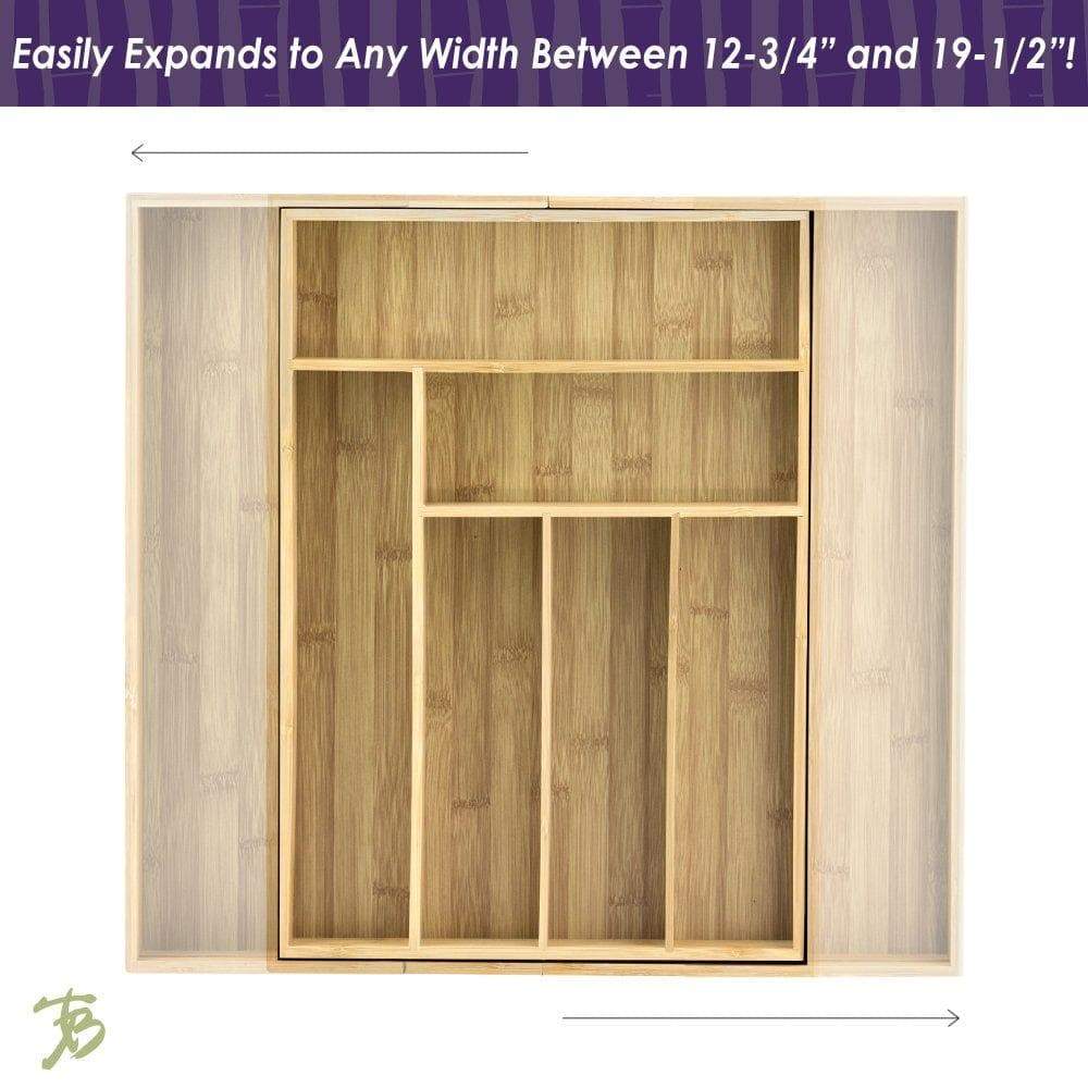 Purchase totally bamboo expandable drawer organizer 8 compartments for cutlery utensils and more