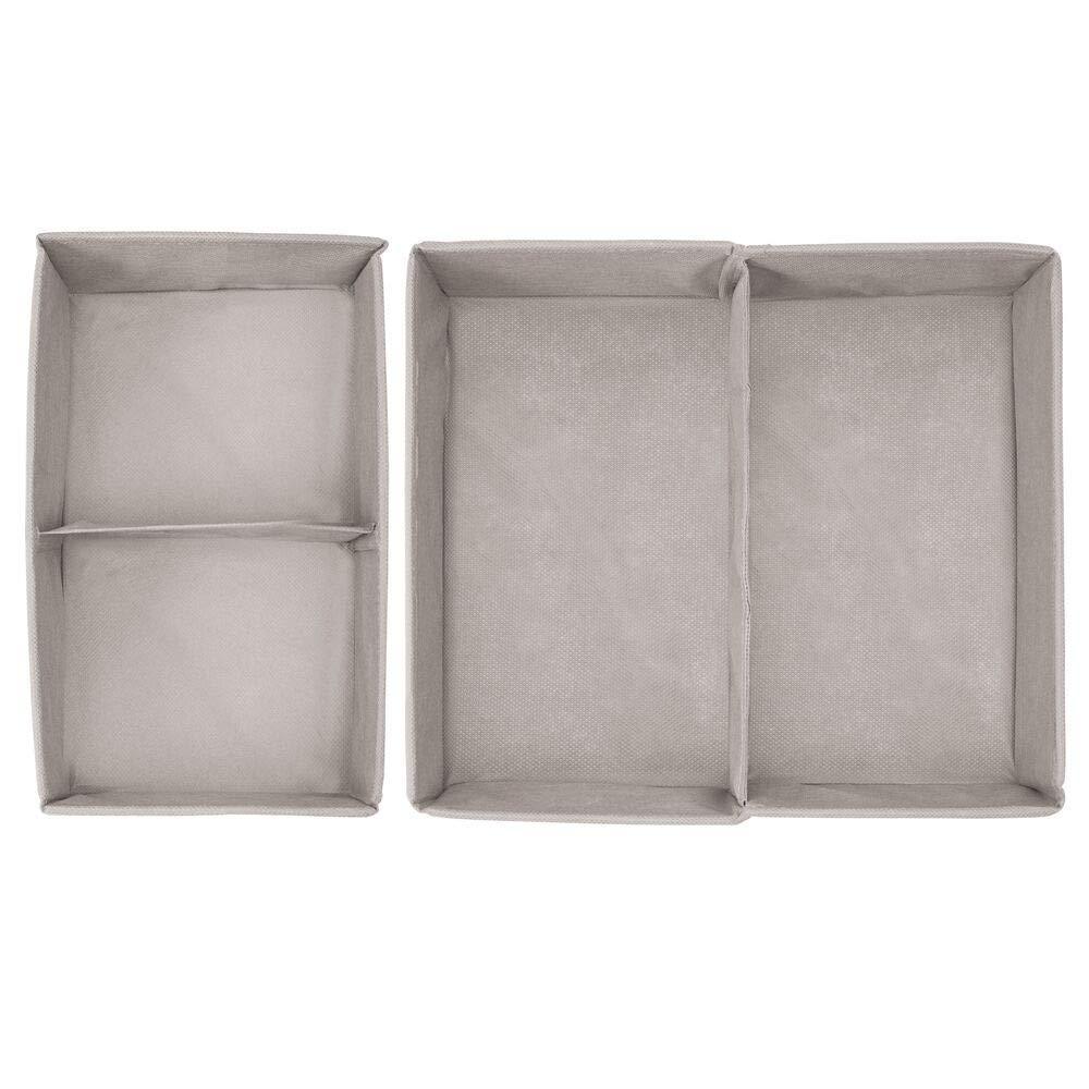 Get mdesign soft fabric dresser drawer and closet storage organizer set for child kids room nursery playroom bedroom rectangular organizer bins with textured print set of 6 linen tan