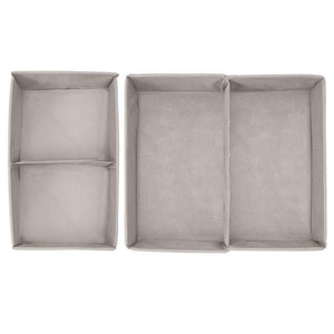 Get mdesign soft fabric dresser drawer and closet storage organizer set for child kids room nursery playroom bedroom rectangular organizer bins with textured print set of 6 linen tan
