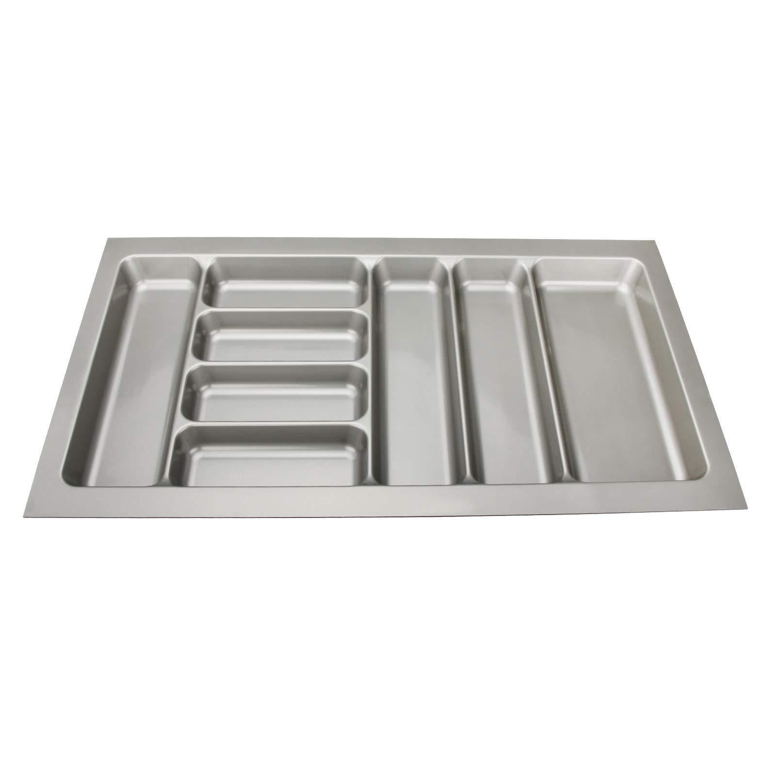 Best 8 compartments cutlery tray insert utensil drawer divider organiser 900mm width cabinet abs plastic gray adjustable